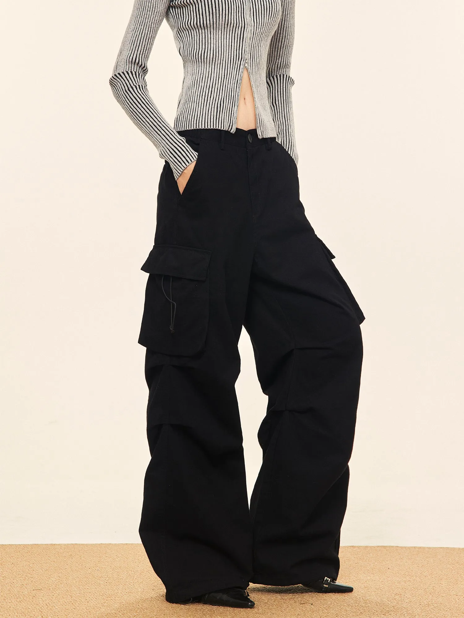 【24s Mar.】Brown Pleated Cargo Pants