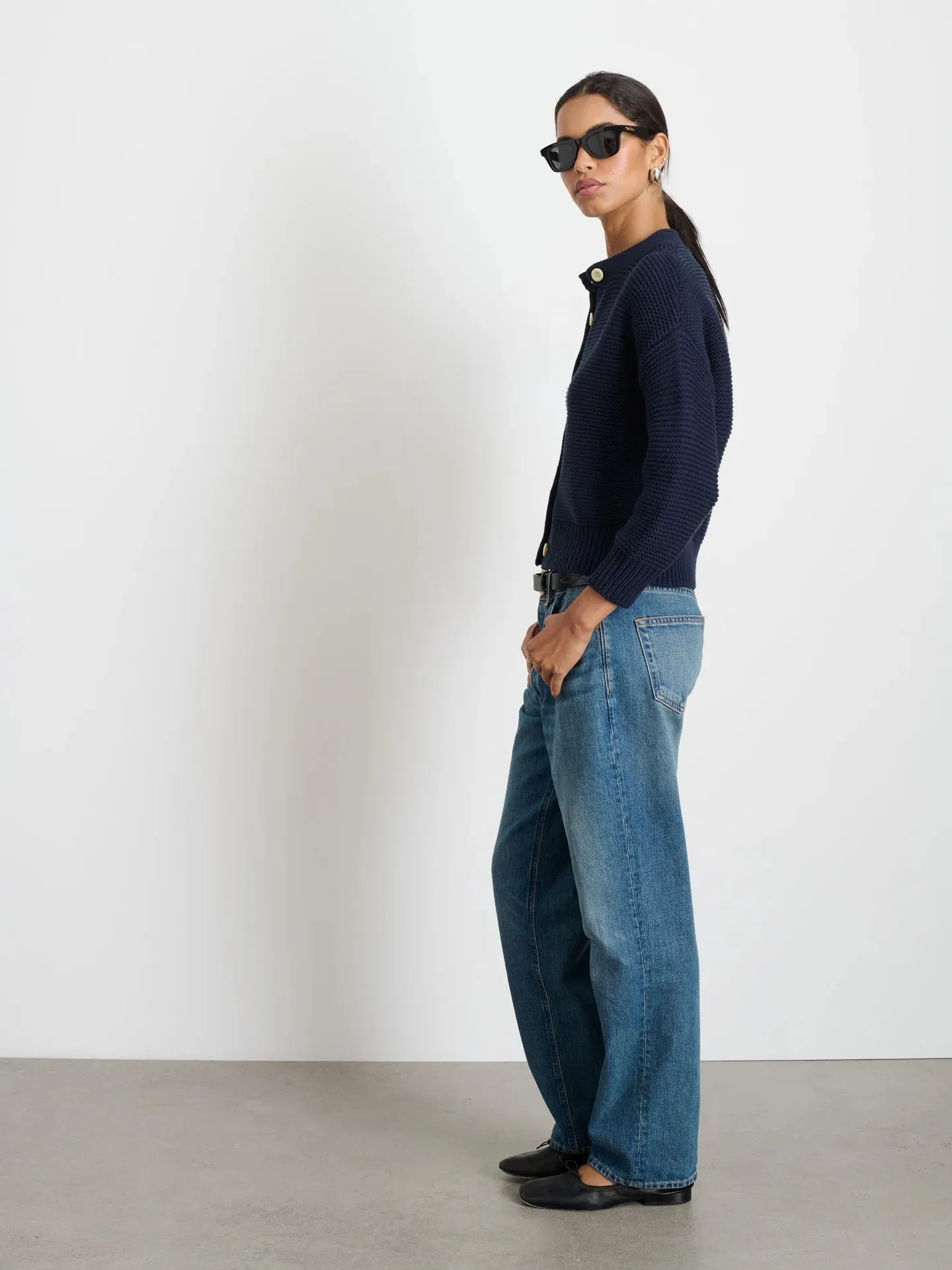 Alex Mill - Dark Navy Nico Cardigan in Cotton