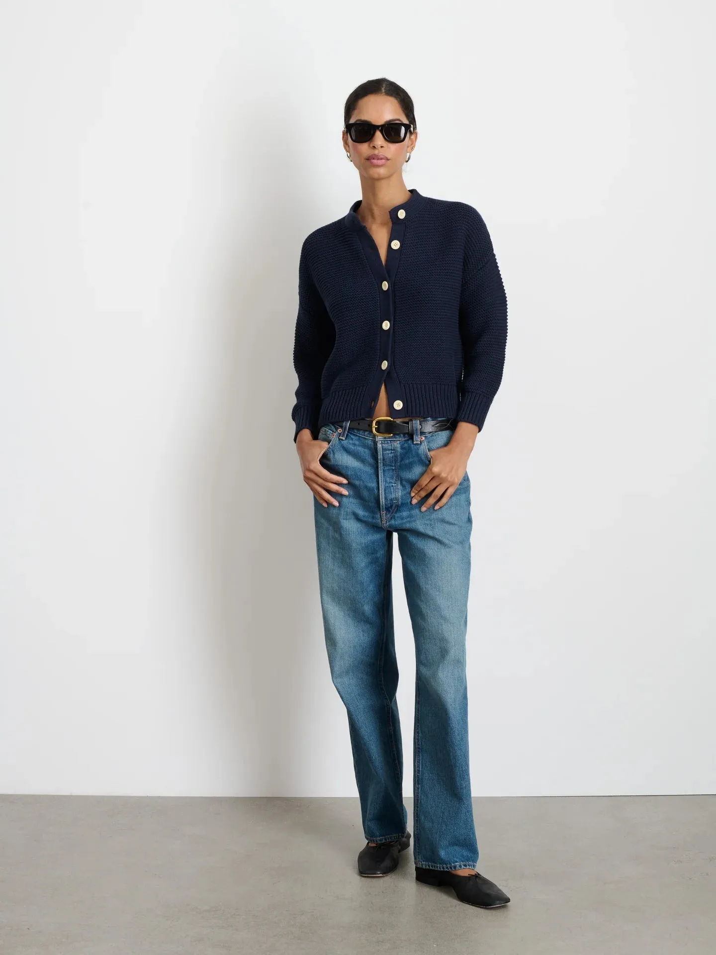 Alex Mill - Dark Navy Nico Cardigan in Cotton