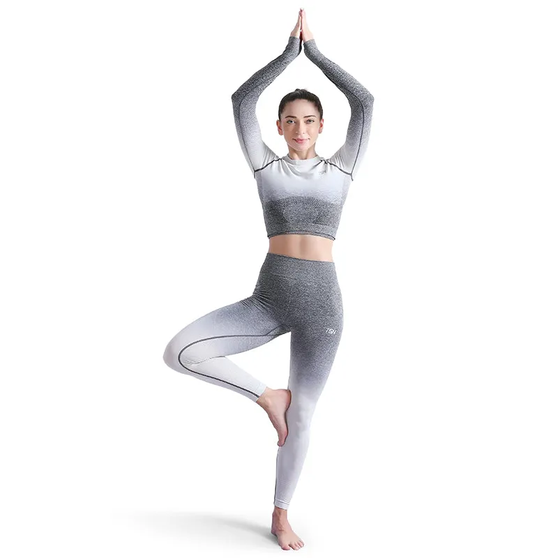 ALPHA CAMP Ombre Seamless High Waist Sports Leggings Stretchy Fitness Gym Yoga Pants