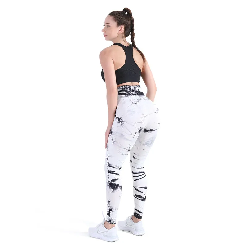 ALPHA CAMP Tie Dye Seamless Butt Lifting Sports Leggings High-waisted  Stretchy Gym Yoga Pants