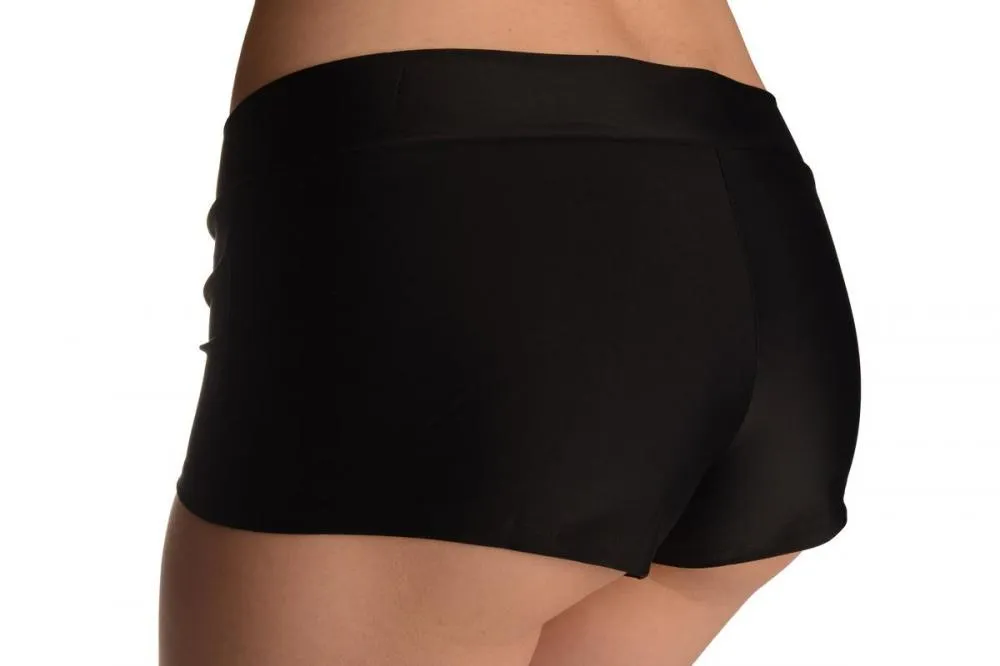 Black Women's Stretchy Yoga Panty Shorts