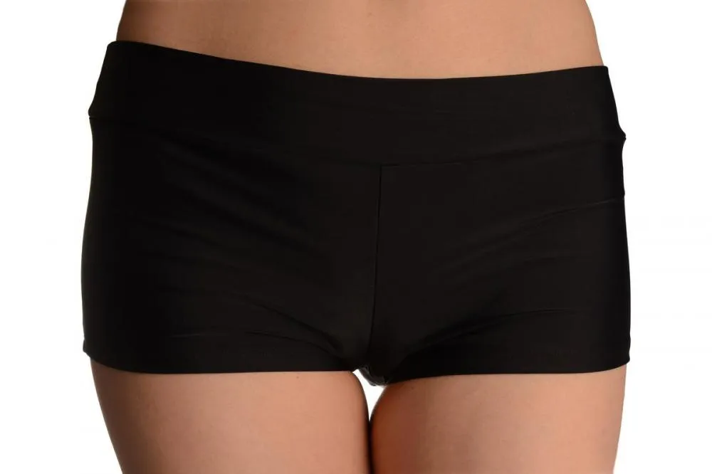 Black Women's Stretchy Yoga Panty Shorts