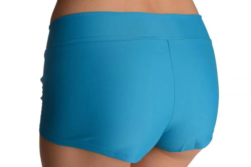Blue Women's Stretchy Yoga Panty Shorts