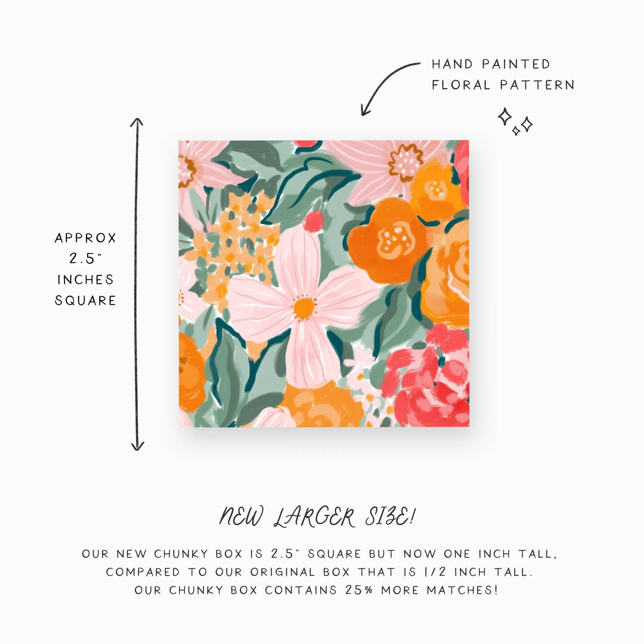 Chunky Match Box: Warm Painted Florals