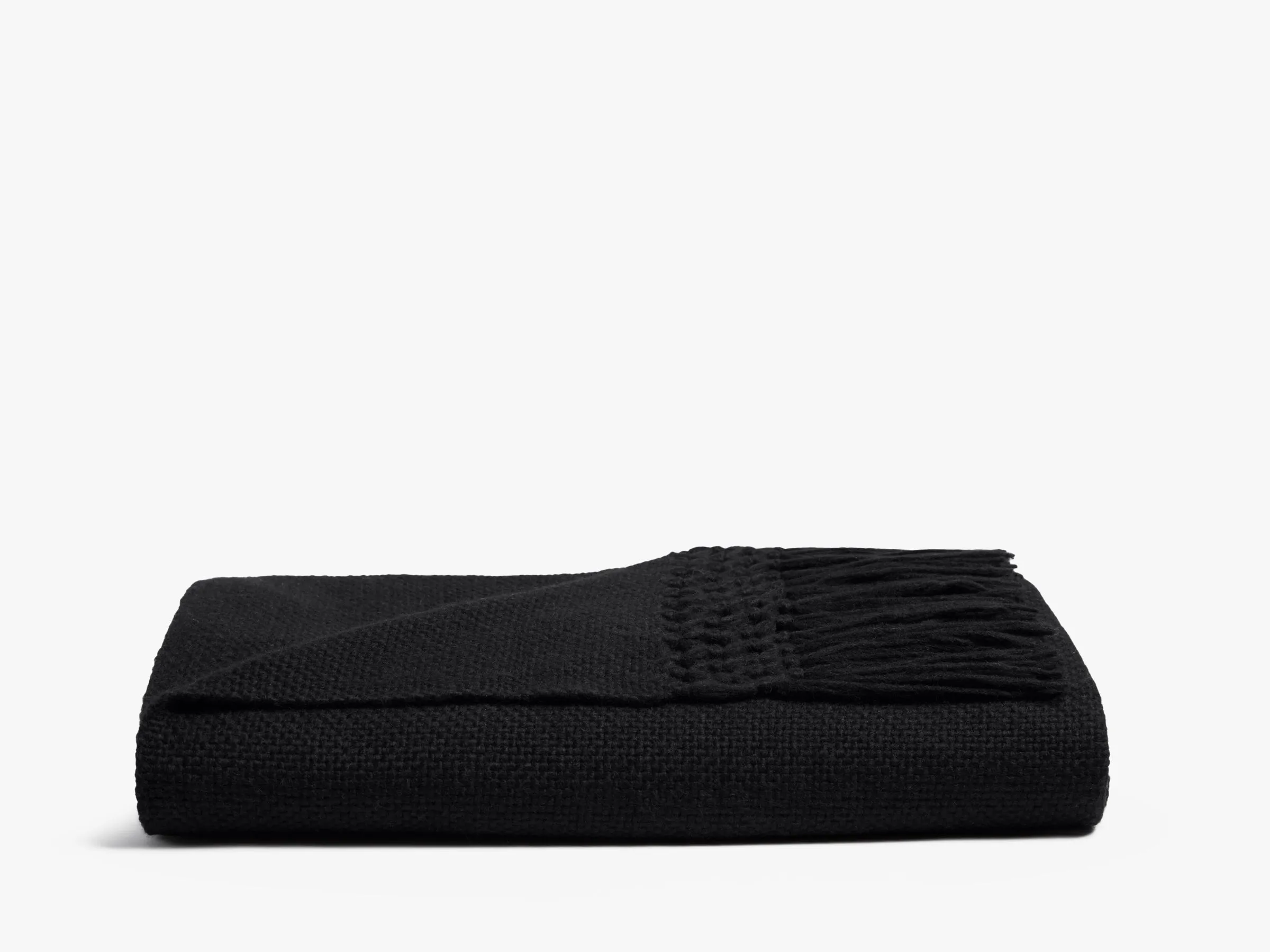 Cozy Alpaca Throw (Soft Black)