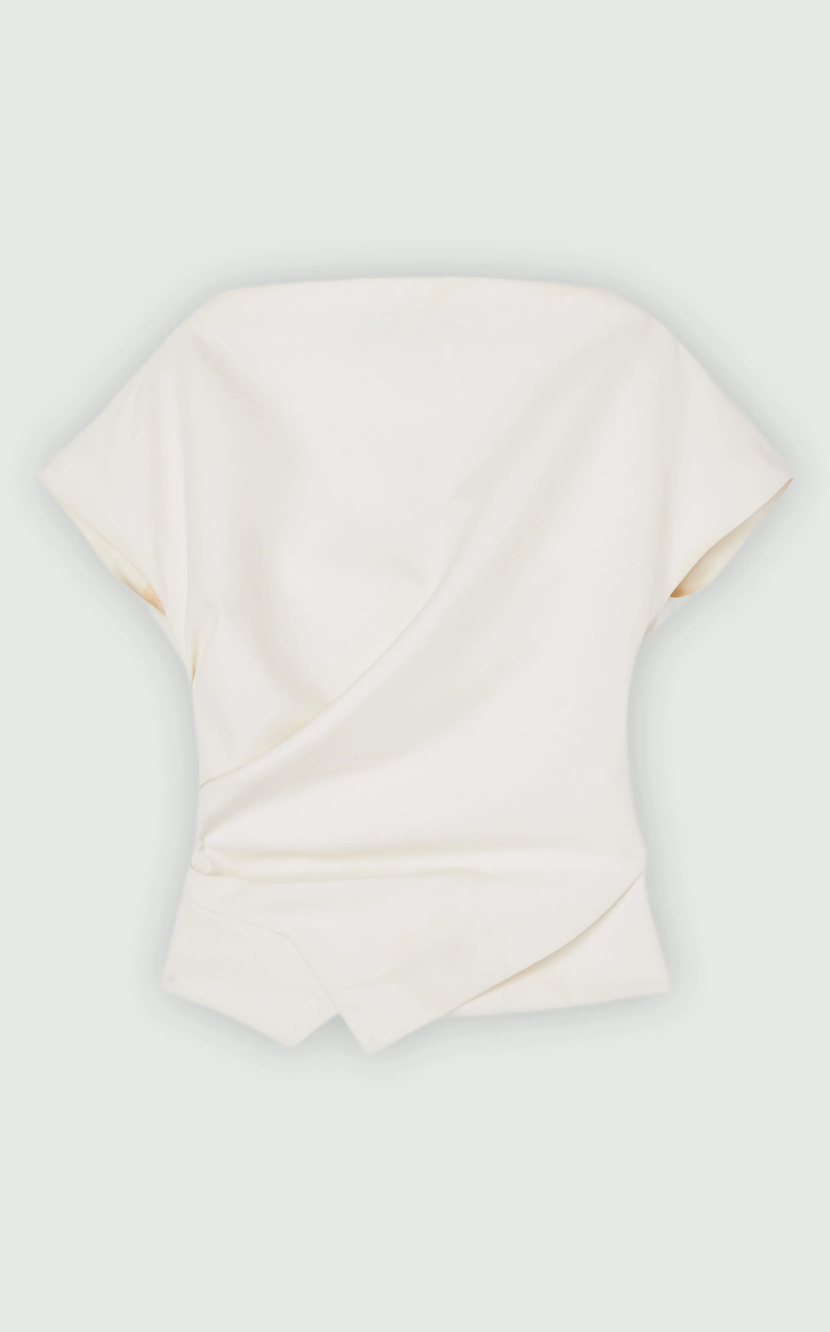 Draped Wool Lapel Top
