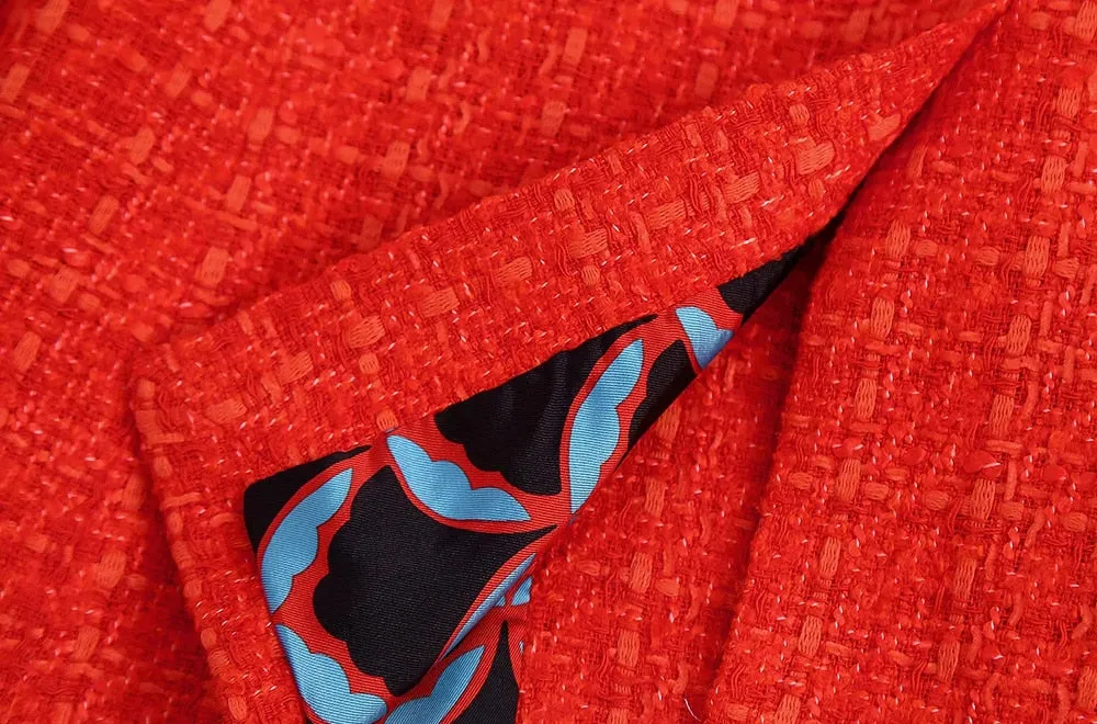 FITTED JACKET WITH PRINTED LINING