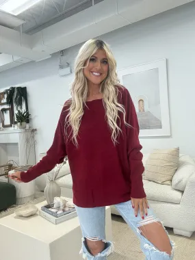 Madison Soft Batwing Sweater-Rust