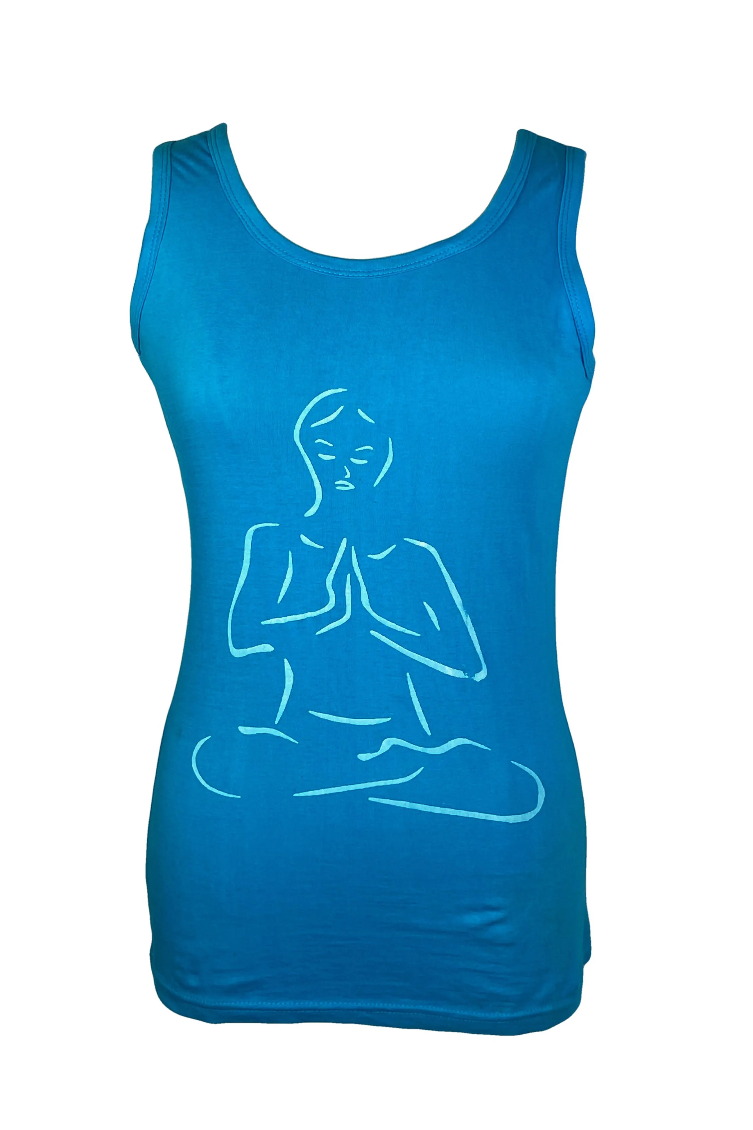 R 127 Meditating Buddha Knit Cotton Stretchy Yoga Tank Top
