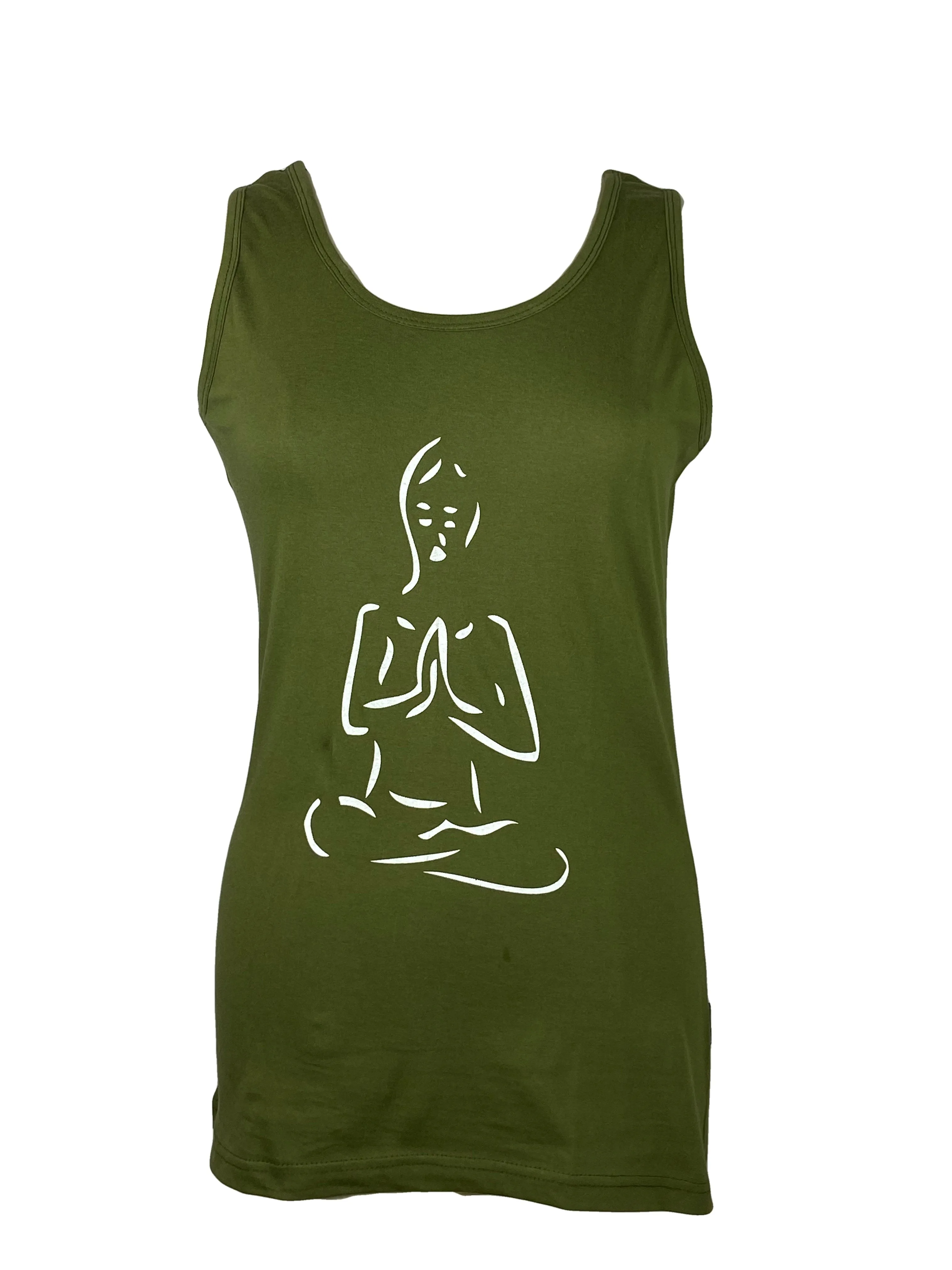 R 127 Meditating Buddha Knit Cotton Stretchy Yoga Tank Top