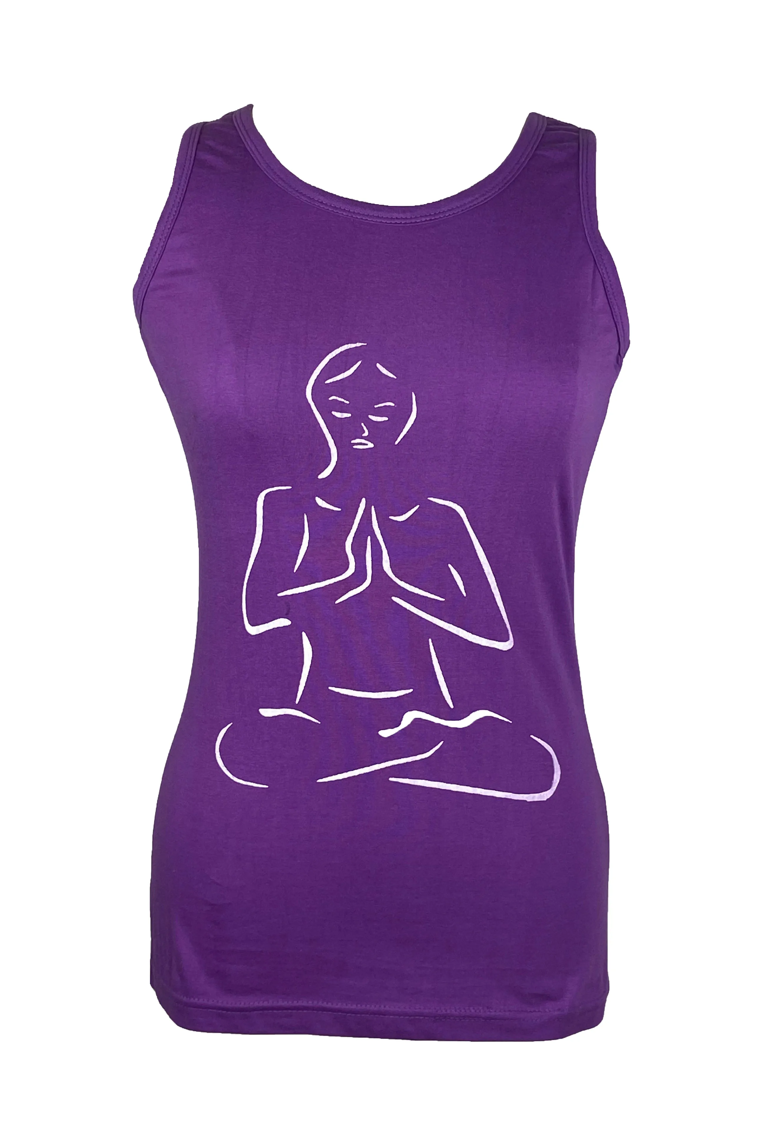R 127 Meditating Buddha Knit Cotton Stretchy Yoga Tank Top