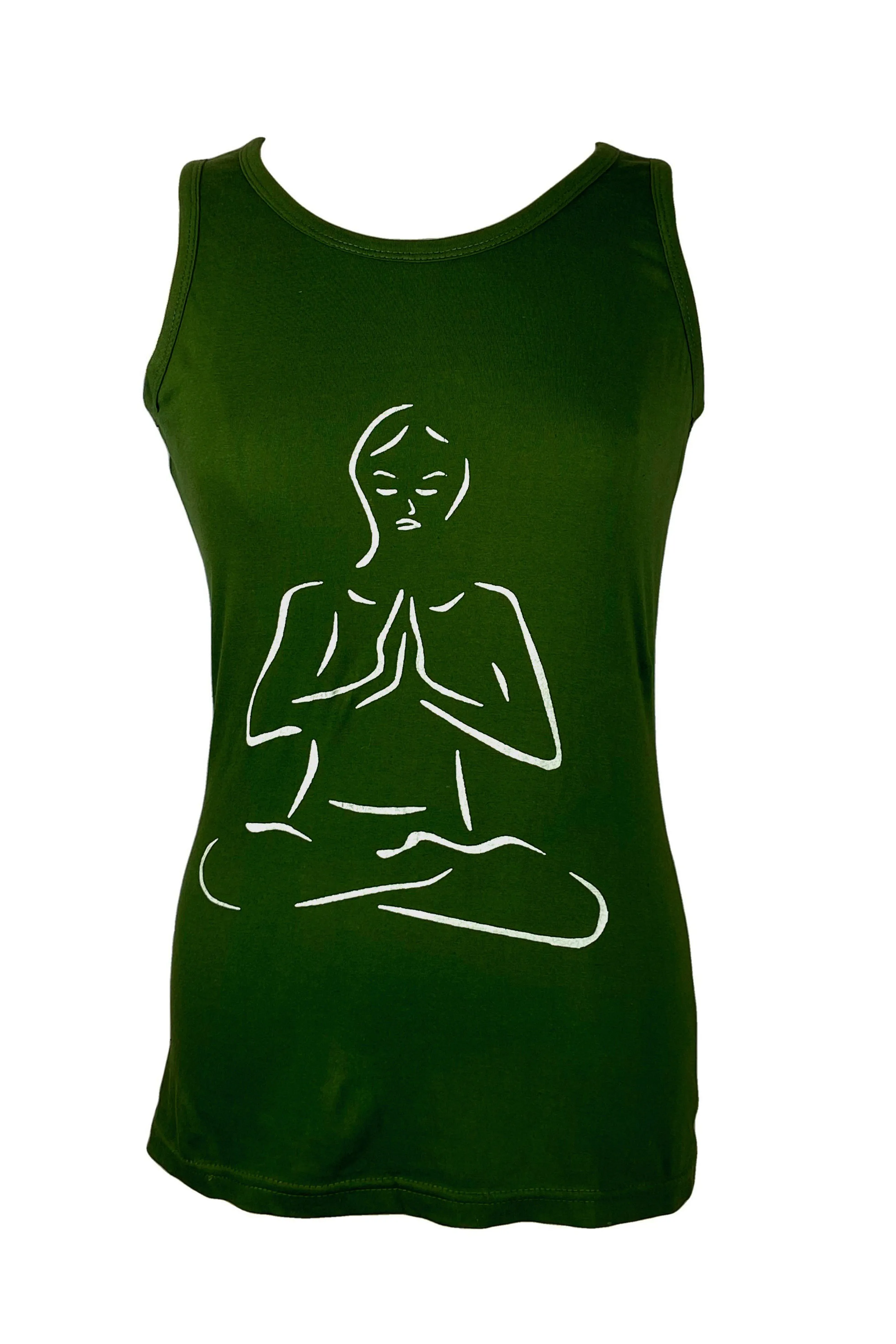 R 127 Meditating Buddha Knit Cotton Stretchy Yoga Tank Top
