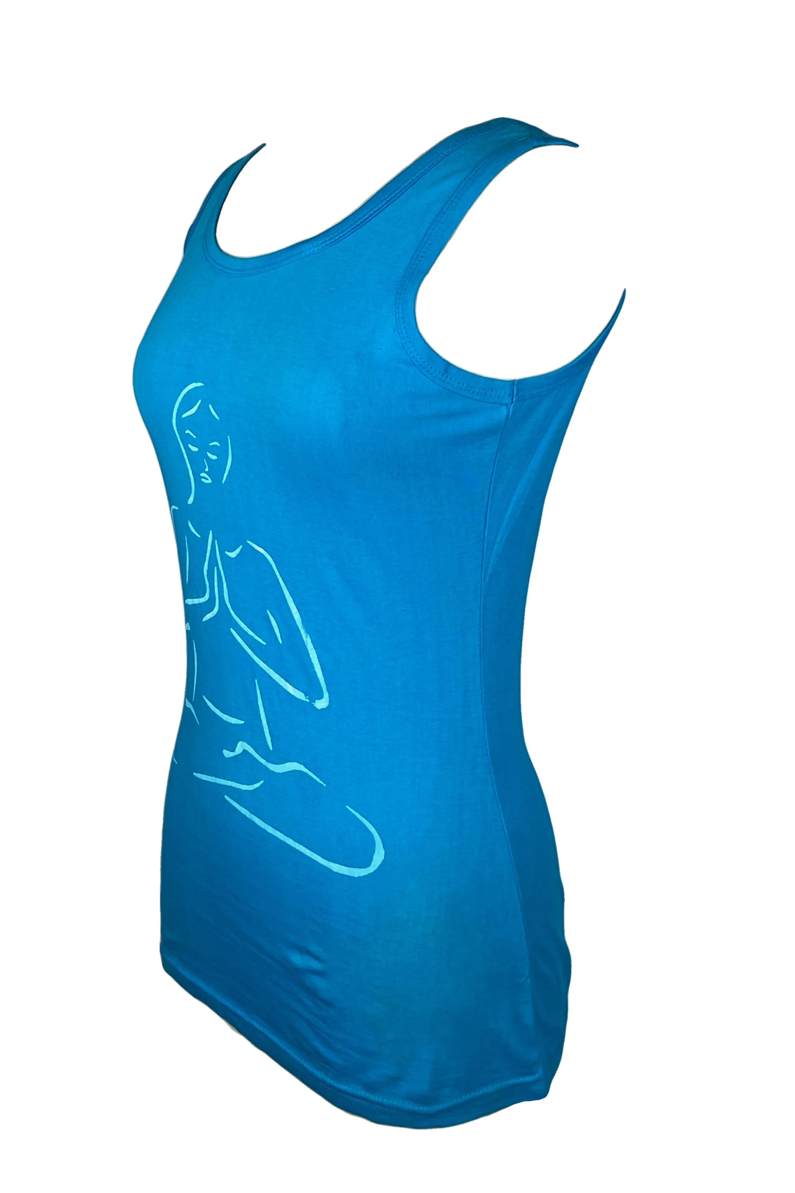 R 127 Meditating Buddha Knit Cotton Stretchy Yoga Tank Top