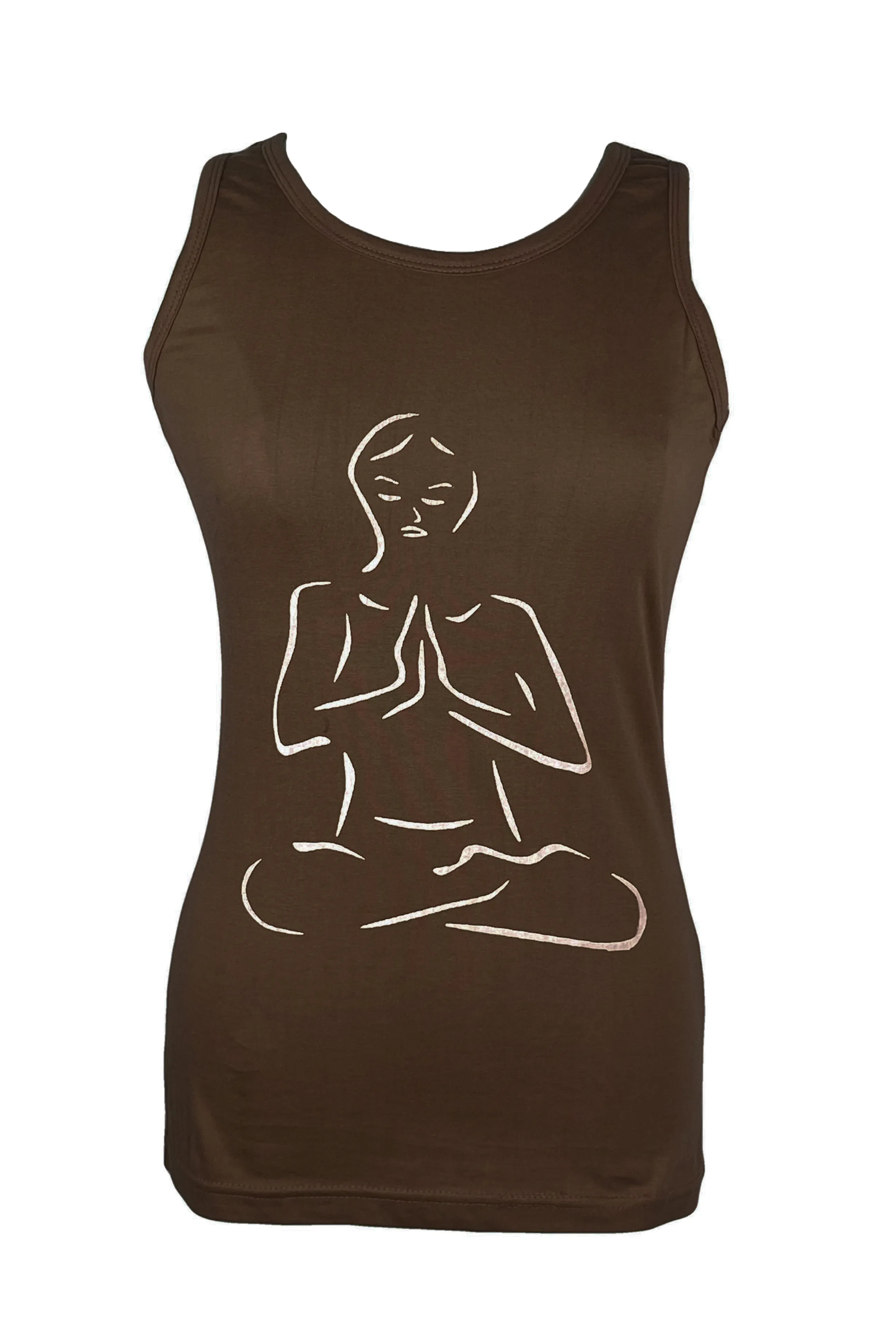 R 127 Meditating Buddha Knit Cotton Stretchy Yoga Tank Top