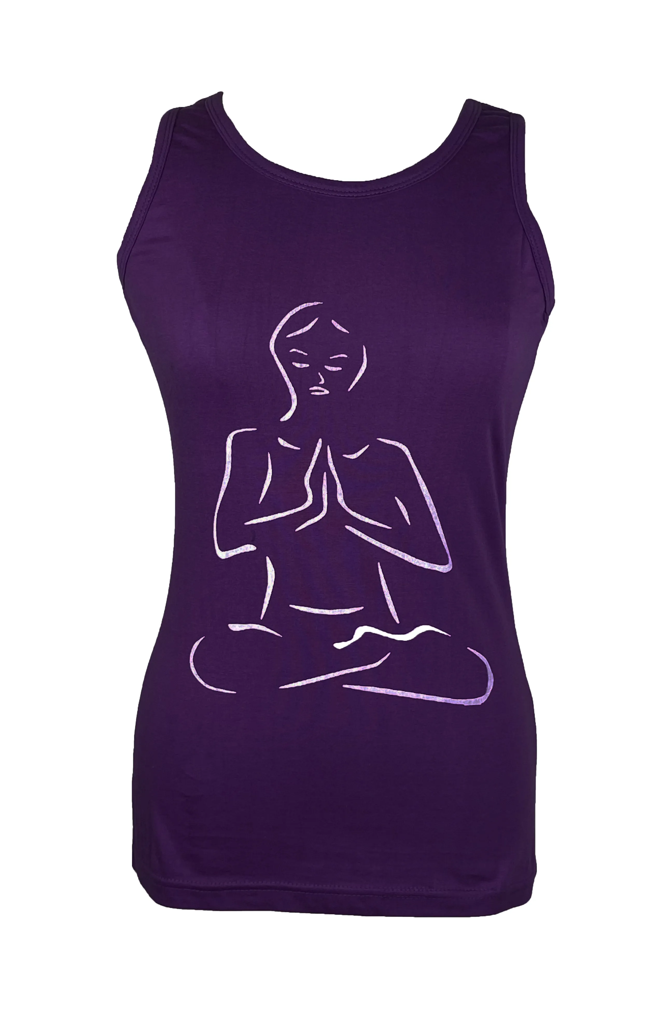 R 127 Meditating Buddha Knit Cotton Stretchy Yoga Tank Top