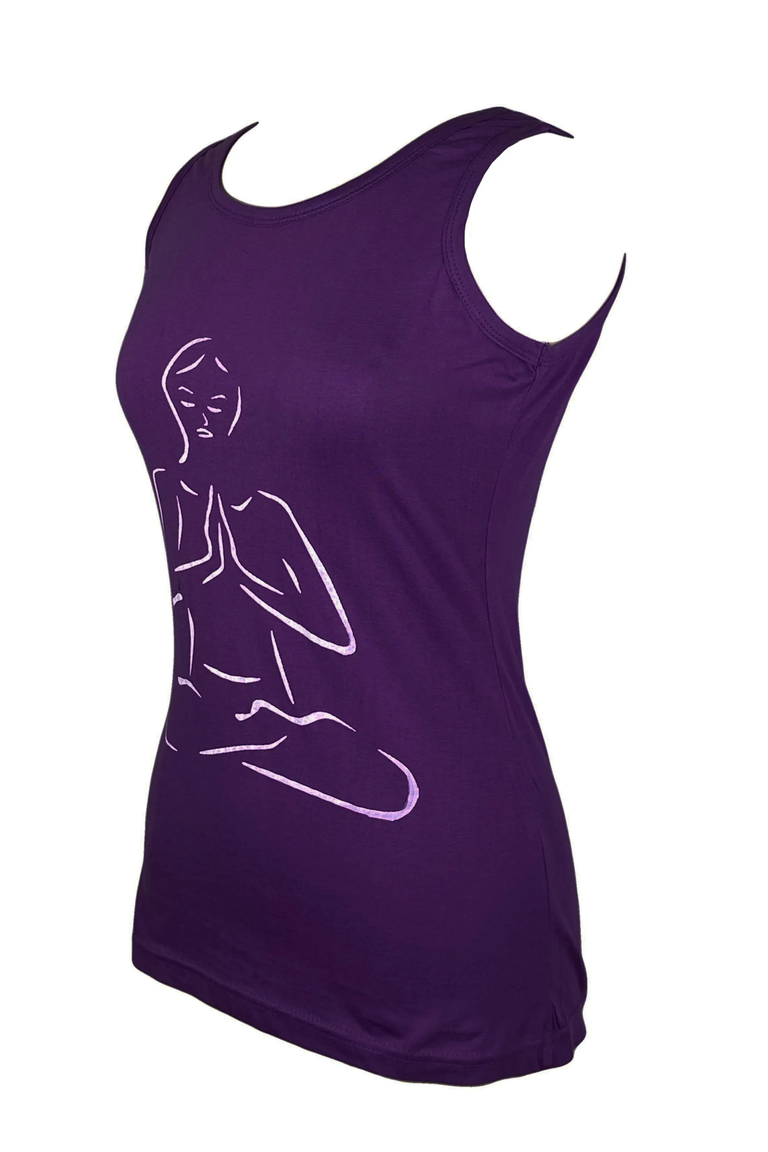 R 127 Meditating Buddha Knit Cotton Stretchy Yoga Tank Top