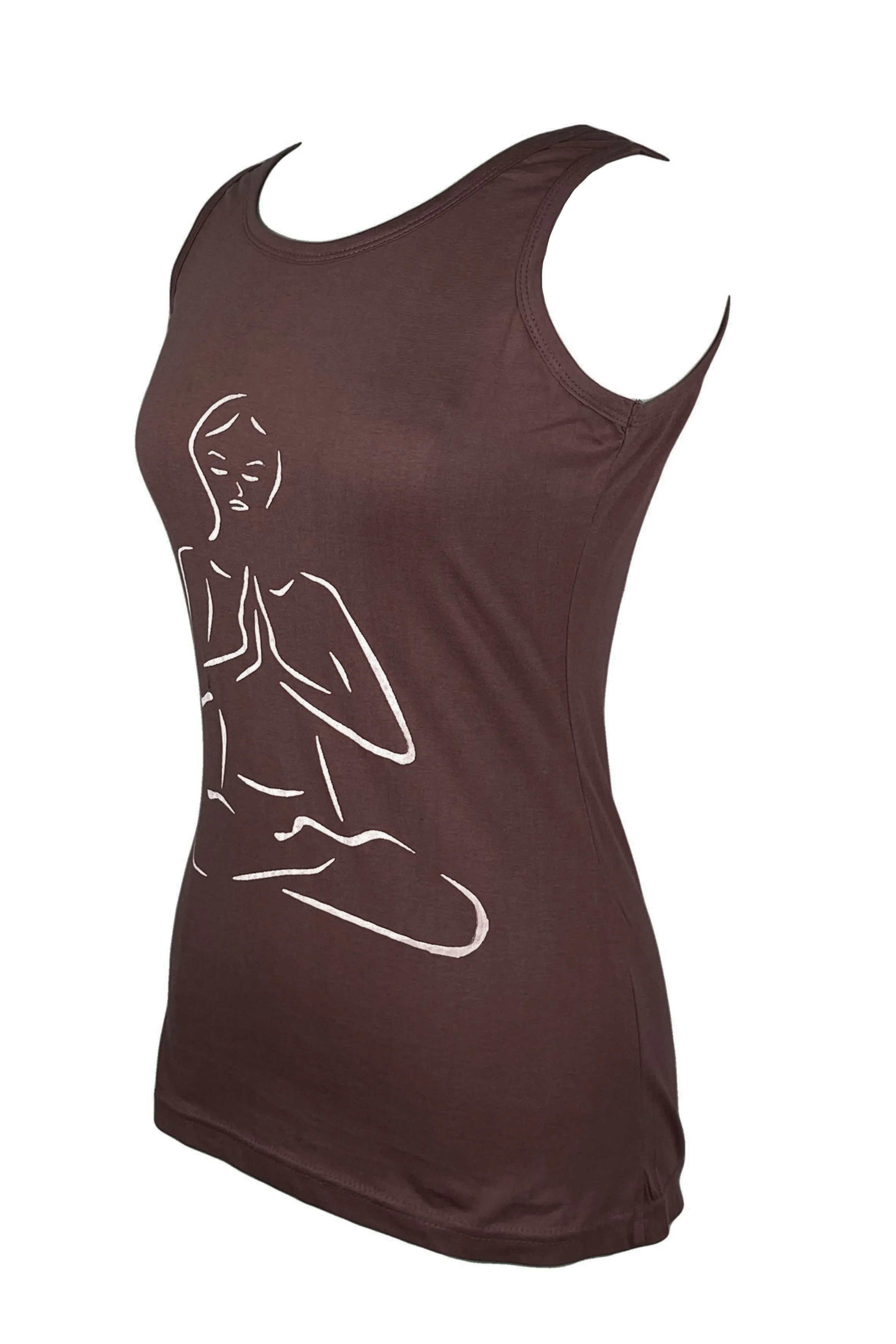 R 127 Meditating Buddha Knit Cotton Stretchy Yoga Tank Top
