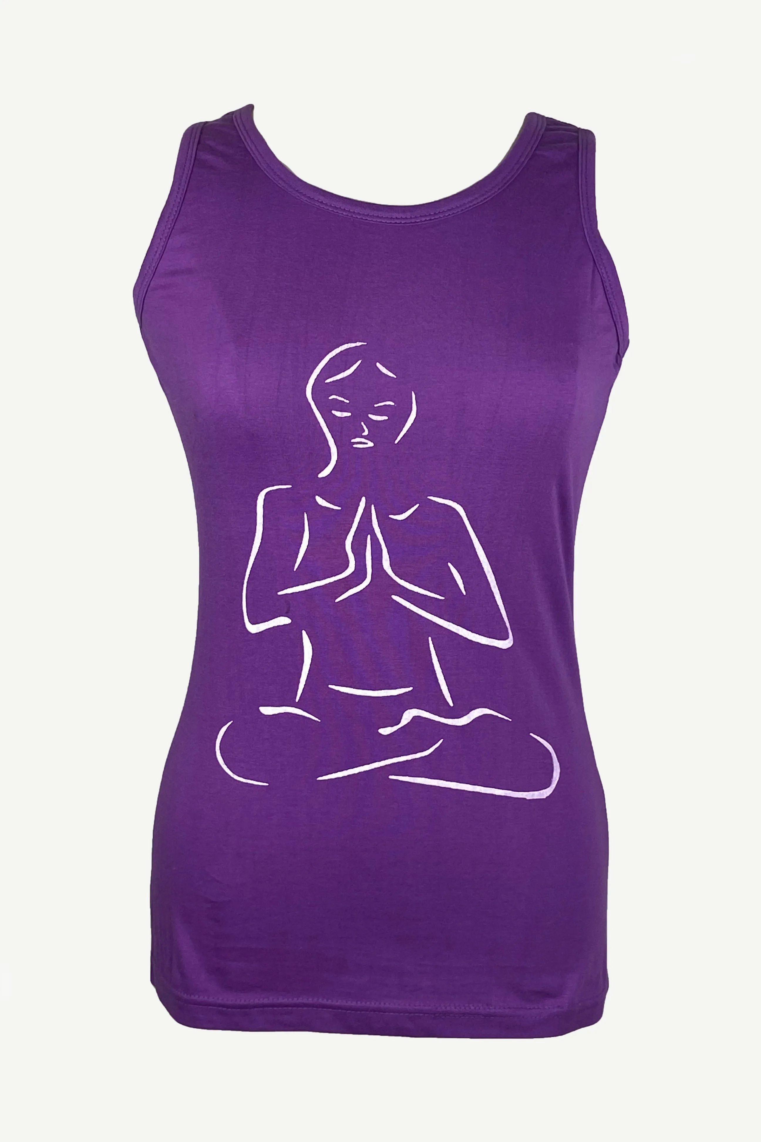 R 127 Meditating Buddha Knit Cotton Stretchy Yoga Tank Top
