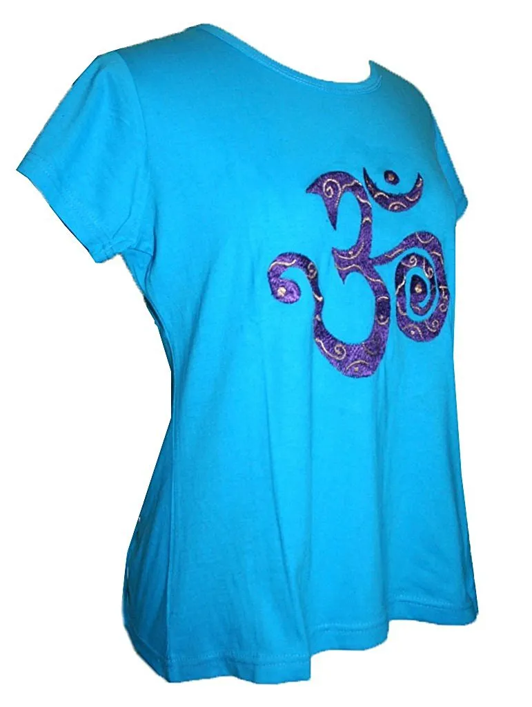 R 253 Om Embroidered Knit Stretchy Yoga Tee