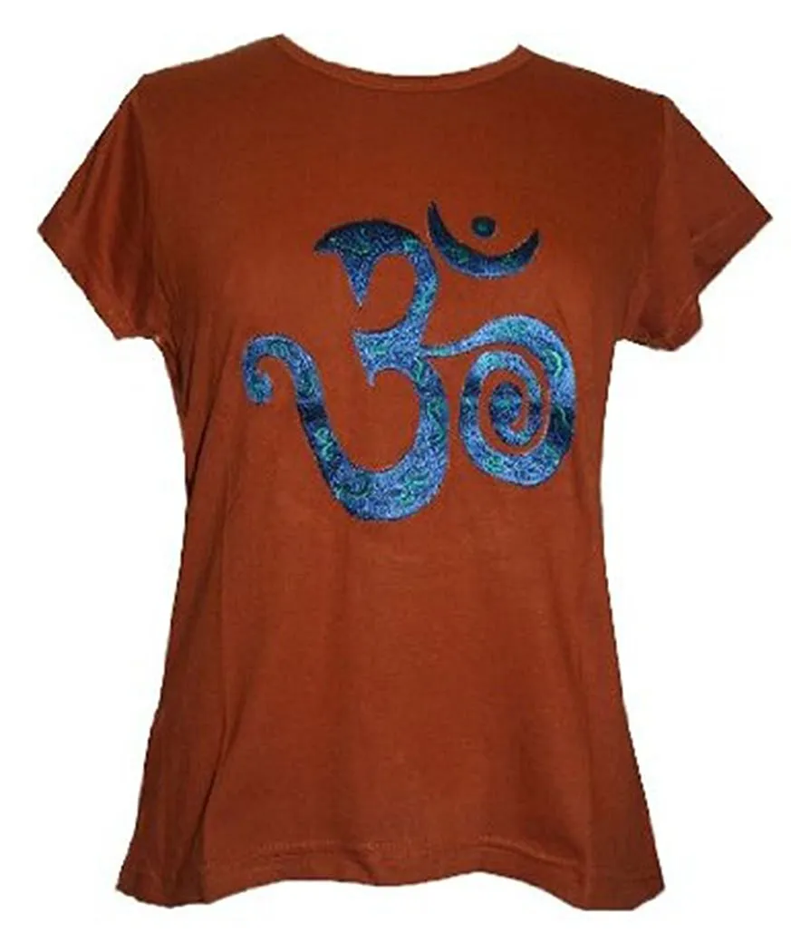 R 253 Om Embroidered Knit Stretchy Yoga Tee