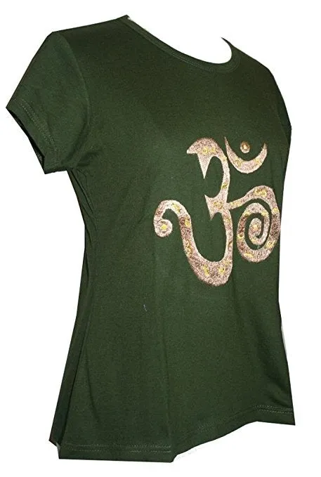 R 253 Om Embroidered Knit Stretchy Yoga Tee