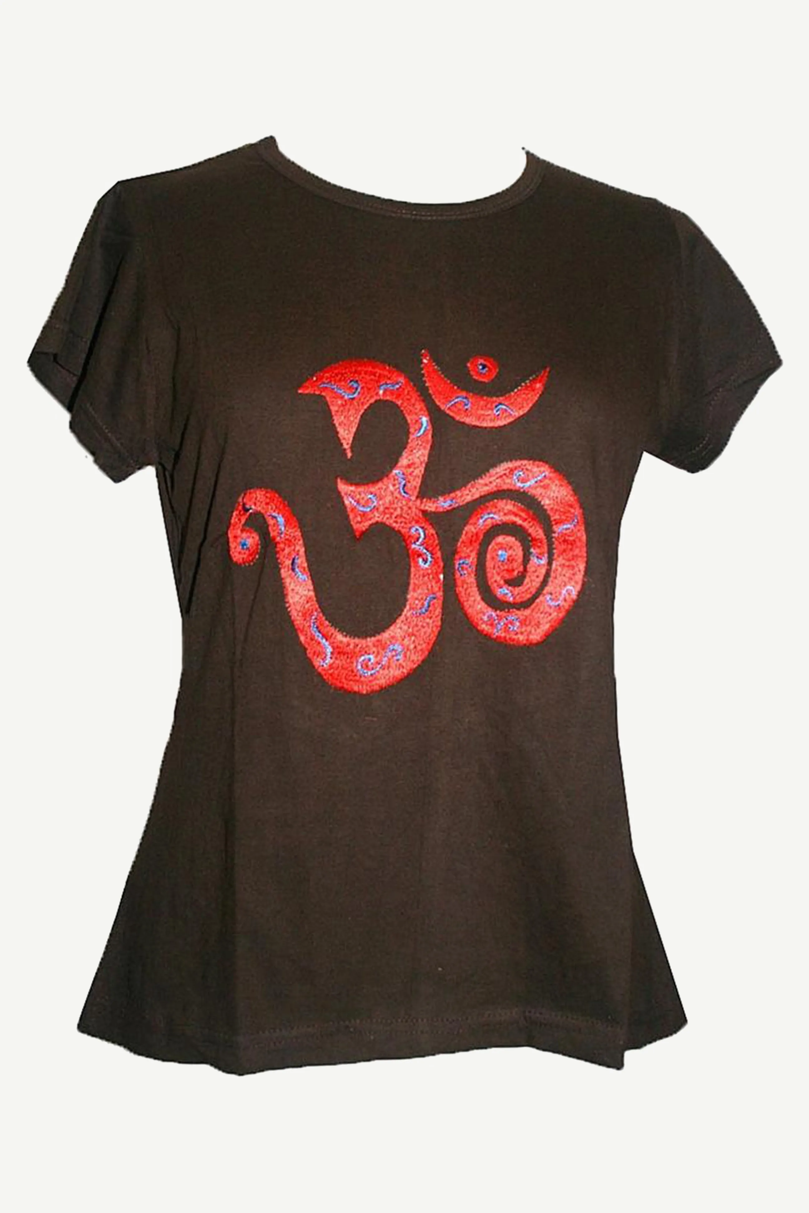 R 253 Om Embroidered Knit Stretchy Yoga Tee