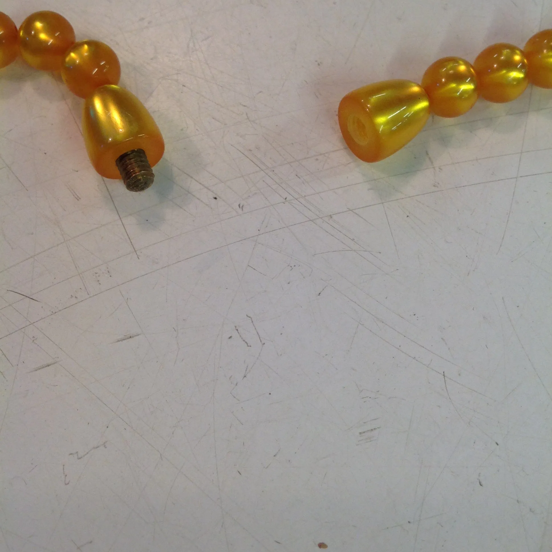Vintage Plastic Honey Yellow Happy Chunky Beaded Choker